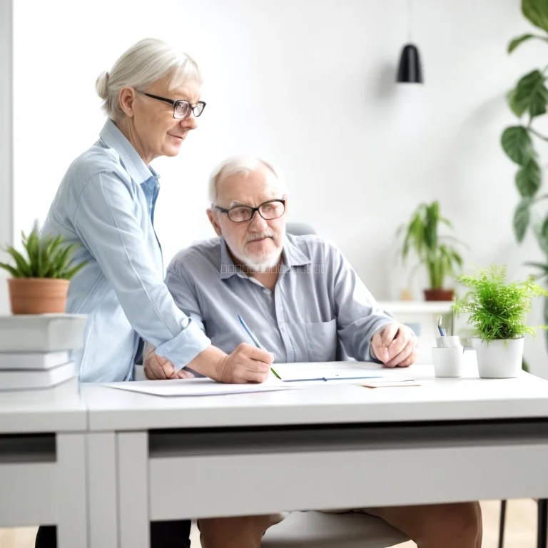 Retiree reviewing insurance plans